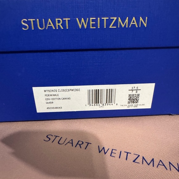 NEW | Stuart Weitzman Mykonos Canvas Periwinkle Espadrilles size 7 - Picture 5 of 6